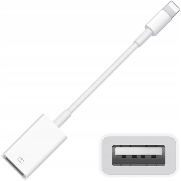 PRZEJŚCIÓWKA ADAPTER USB OTG USB-A KABEL PENDRIVE DO LIGHTNING IPHONE IPAD
