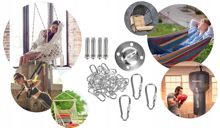 ZESTAW MONTAŻOWY DO HUŚTAWEK HAMAKA MOCNY HAK