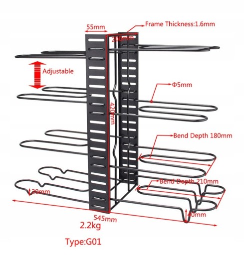 Stojak na Garnki i Pokrywki Kuchenny Organizer Regał Metalowy