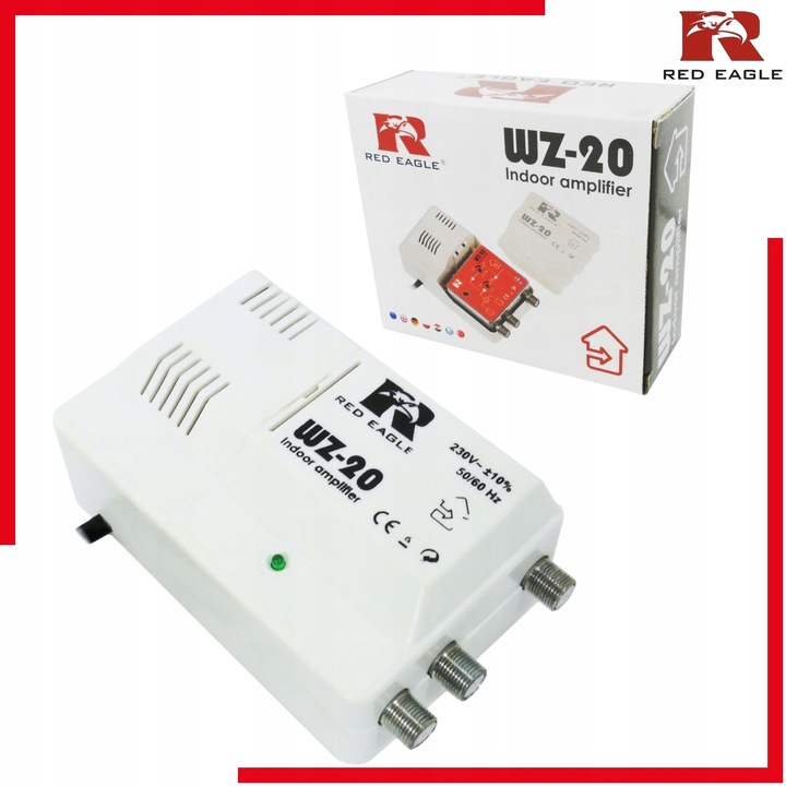 WZMACNIACZ SYGNAŁU TV DVB-T VHF UHF RED EAGLE WZ-20 DO ANTENY