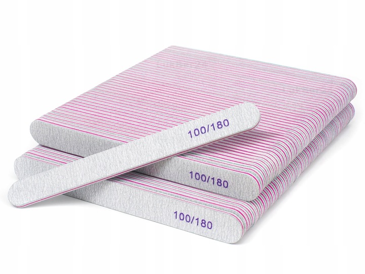100 x PILNIK DO PAZNOKCI PROSTY ZEBRA 100/180