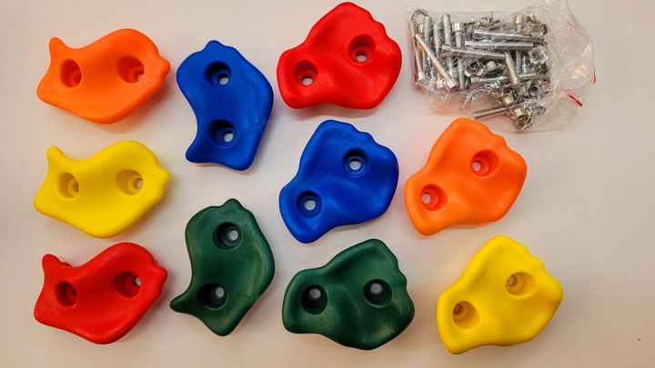 KAMIENIE WSPINACZKOWE UCHWYTY DO WSPINACZKI DLA DZIECI DUŻE KOLOROWE 10SZT