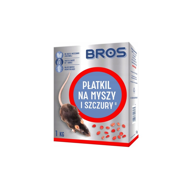 BROS PŁATKIL NA MYSZY I SZCZURY TRUTKA WYSUSZAJĄCA 1 KG