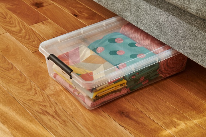 Pojemnik 35 l plastikowy pod łóżko z pokrywą kółkami szuflada XL