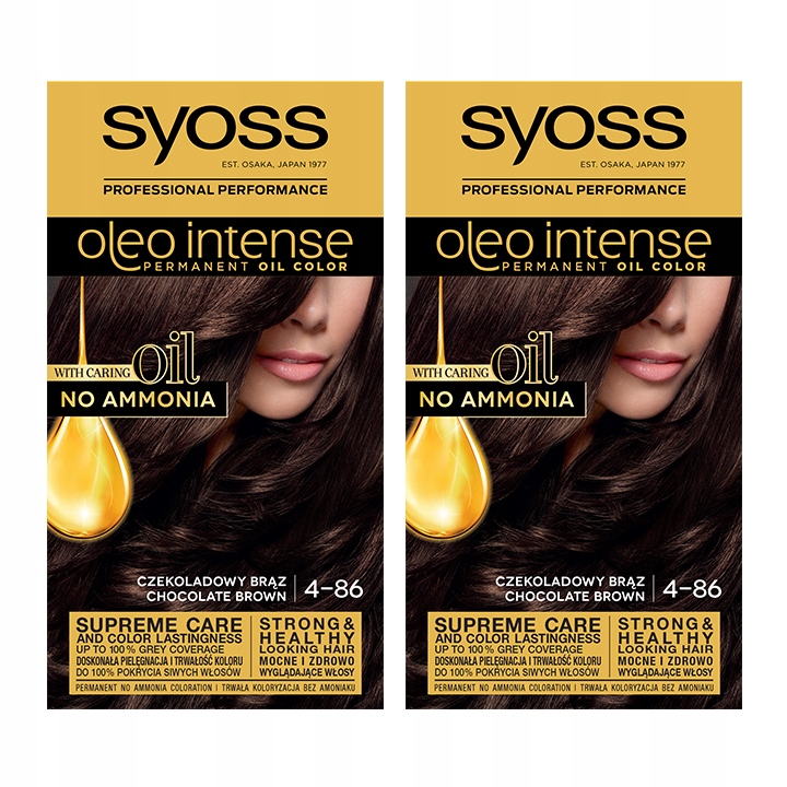 Syoss Oleo Farba do włosów czekolada brąz 4-86 x 2