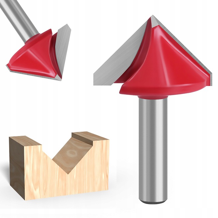 Frez VHM do PŁYT GIPS-Karton GK 90 stopni kątowy 8mm uchwyt