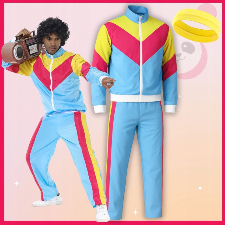 STRÓJ LATA 80 90 DISCO PRZEBRANIE DRES ORTALIONOWY RETRO FITNESS L 176