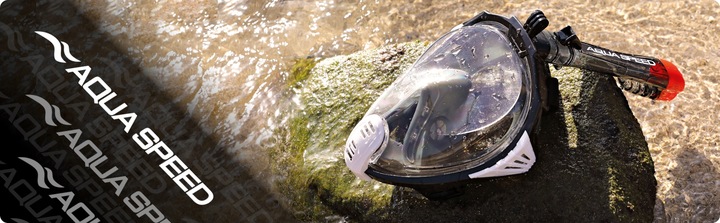 Maska pełnotwarzowa do nurkowania snorkelingu AQUA SPEED Drift L/XL
