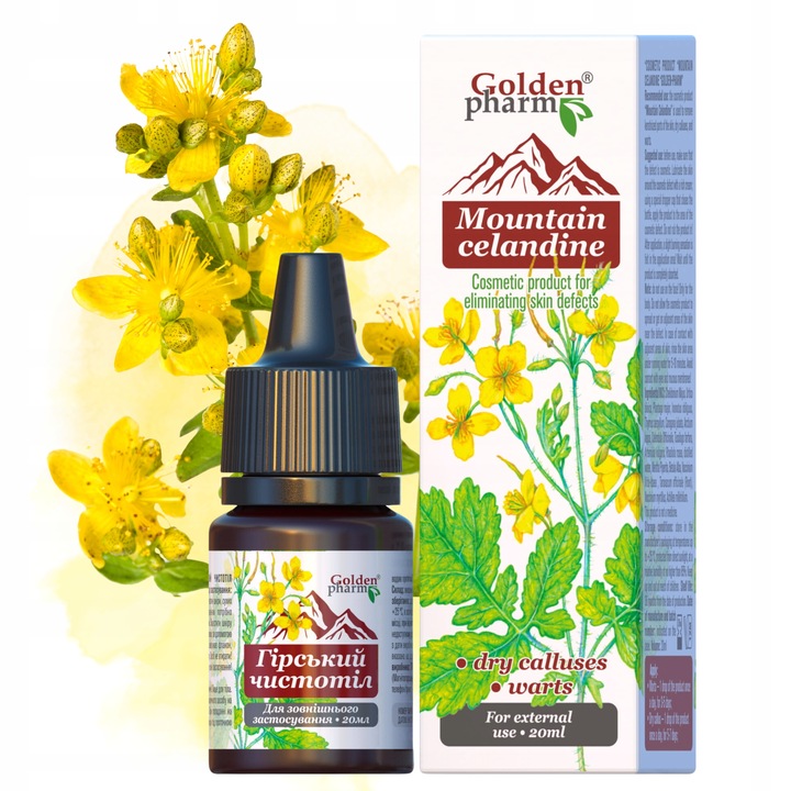 Glistnik Górski na Kurzajki Brodawki Modzele Jaskółcze Ziele Ekstrakt 20 ml