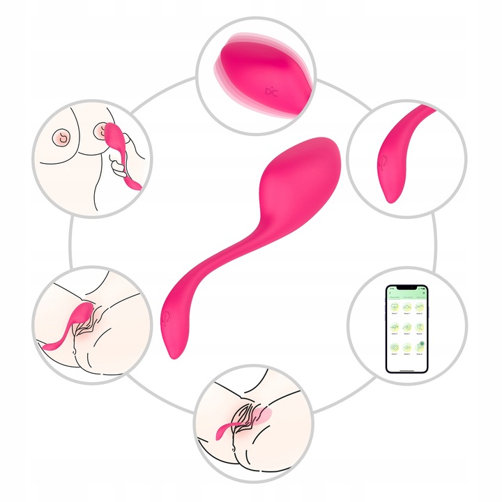 WIBRATOR JAJKO Z APLIKACJĄ ZDALNIE STEROWANY TELEFONEM BLUETOOTH DLA PAR