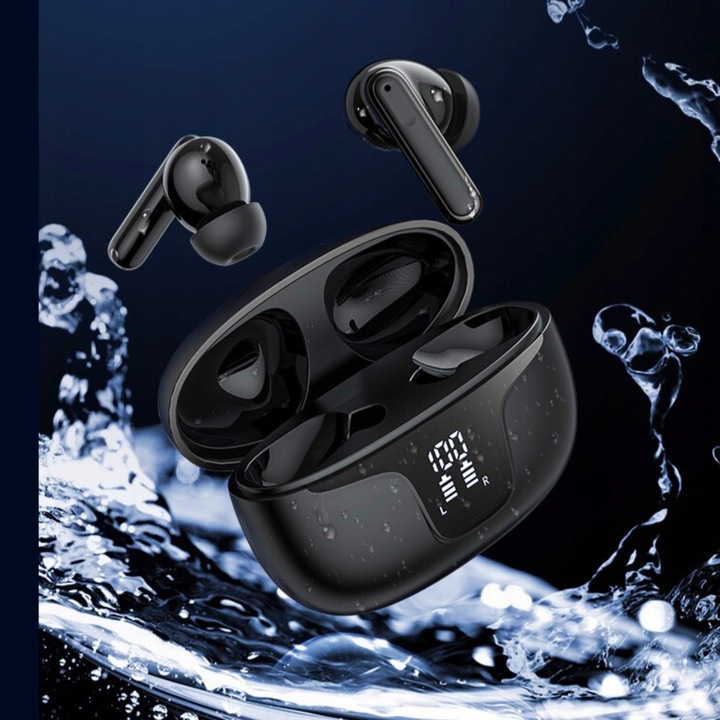 SŁUCHAWKI BEZPRZEWODOWE douszne TWS XY19 WODOODPORNE 2 mikrofony LED EKRAN