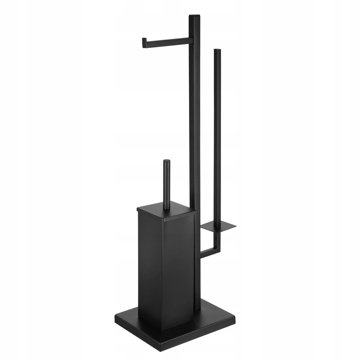 Stojak na papier toaletowy i szczotka do WC czarna loft łazienkowa YOKA