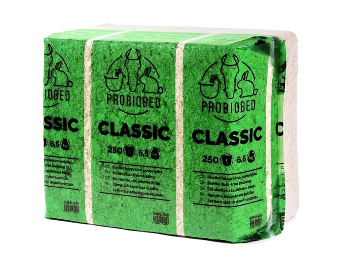 Bezpyłowe trociny ściółka ProBioBED Classic dla gryzoni, koni ODPYLONE 250l