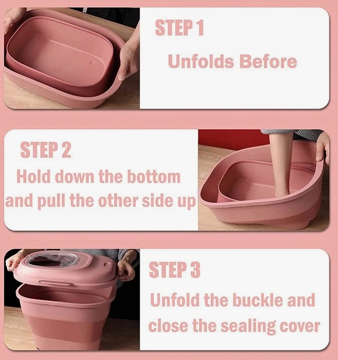 DUŻY POJEMNIK NA KARMĘ DLA PSA SKŁADANY SILIKON RÓŻOWY