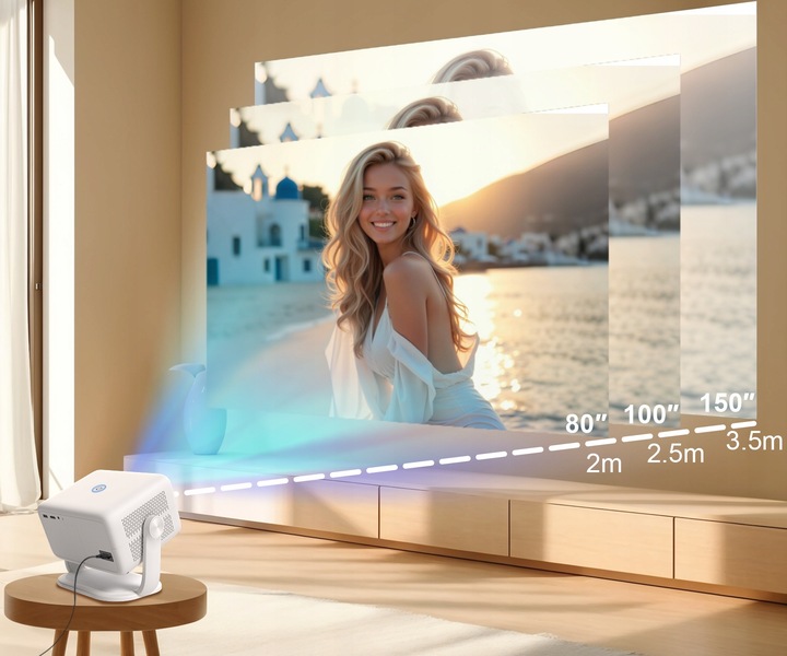 Projektor MAGCUBIC L018 4K 1080p Android TV WiFi Głośnik Bluetooth LED