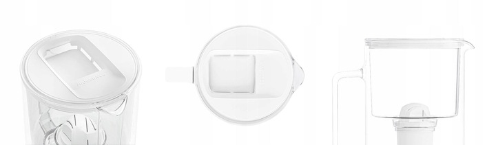 Dzbanek filtrujący szklany Wessper D2 BOROSILICATE 3l biały + filtr do