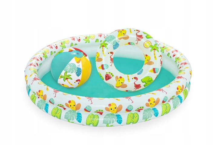 BRODZIK DMUCHANY BASENIK DZIECIĘCY ZESTAW BASEN KOŁO PIŁKA BESTWAY 51124