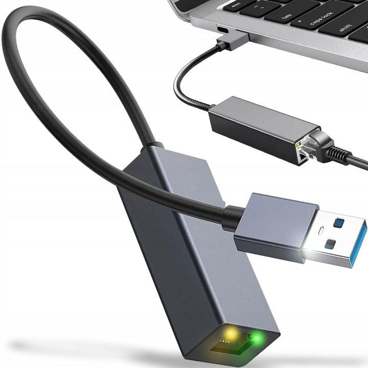 ADAPTER PRZEJŚCIÓWKA USB ETHERNET LAN RJ45 HUB KARTA SIECIOWA 1000MBPS