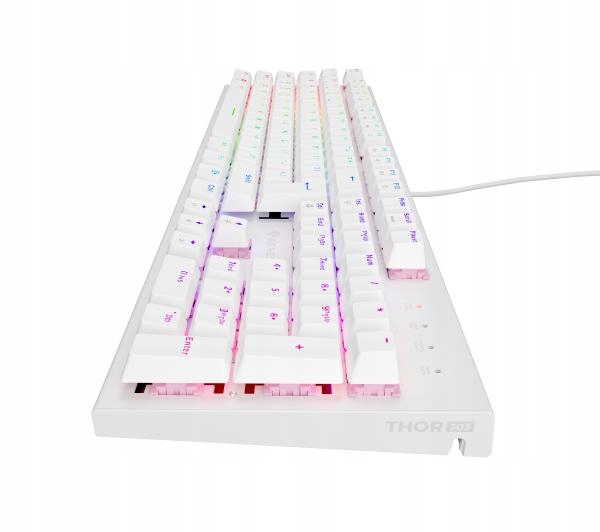 Klawiatura mechaniczna Genesis Thor 303 RGB Outemu Peach Silent Biała