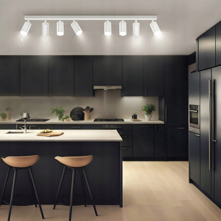 Lampa sufitowa 150 cm Natynkowa Szyna 8x GU10 LED Oprawa Tuba Spot