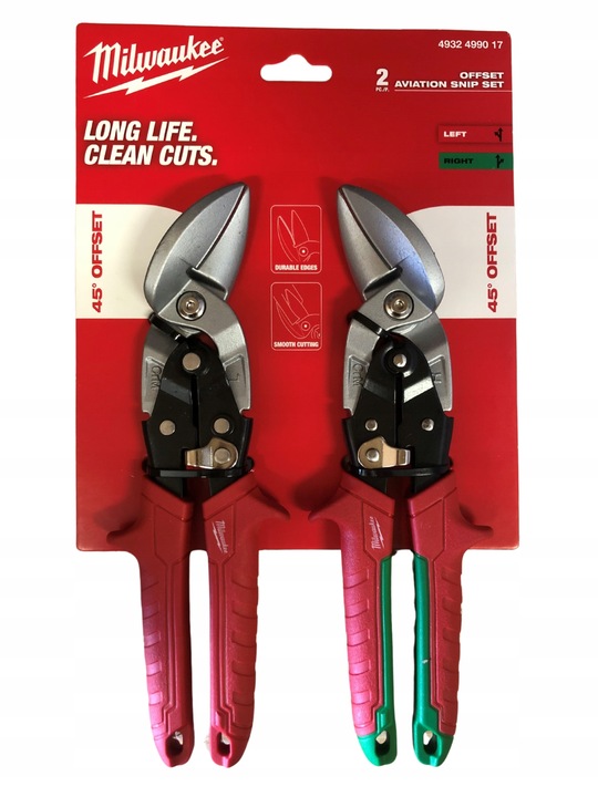 Zestaw offsetowych nożyc do blachy 2 szt 4932499017 Milwaukee