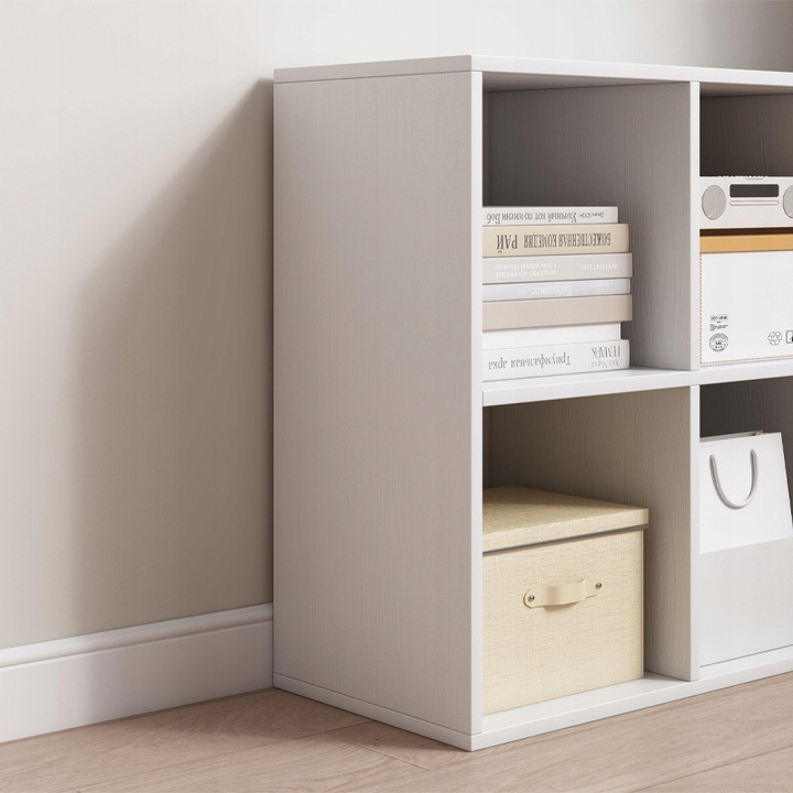 REGAŁ OTWARTY KOMODA KOSTKA 2x3 POJEMNY BIAŁY NA KSIĄŻKI BIUROWY