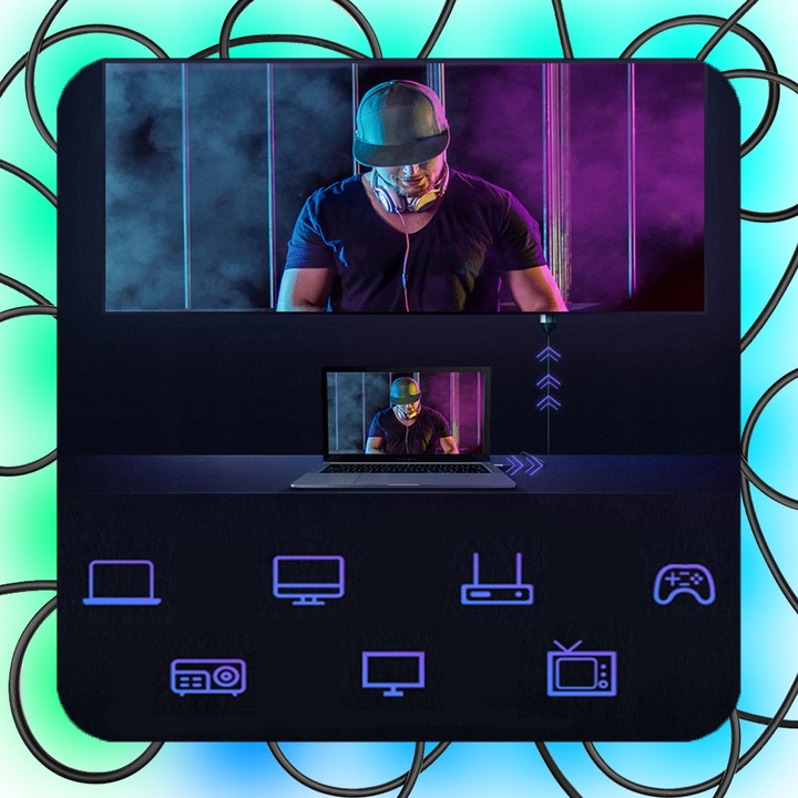 KABEL HDMI 2.1 V PREMIUM ULTRA HIGH SPEED UHD 8K 4K120Hz 10m 8K Monitor