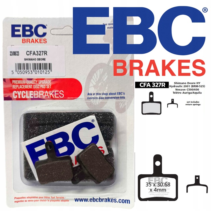 CFA327R - KLOCKI ROWEROWE EBC ORGANICZNE WYCZYNOWE SHIMANO TEKTRO AURIGA