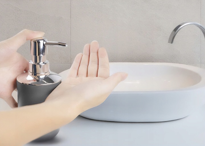 ZESTAW ŁAZIENKOWY 6 ELEMENTÓW AKCESORIA DO WC KOSZ DOZOWNIK SZARY