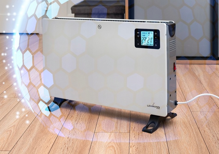 GRZEJNIK ELEKTRYCZNY KONWEKTOROWY ENERGOOSZĘDNY WI-FI 2000W PILOT TIMER LED