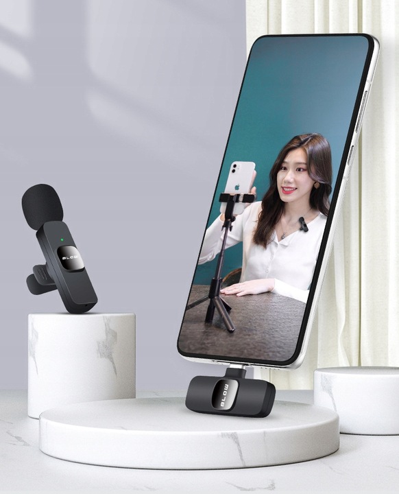 2x MIKROFON ODBIORNIK BEZPRZEWODOWY KRAWATOWY ADAPTER USB-C DO LIGHTNING