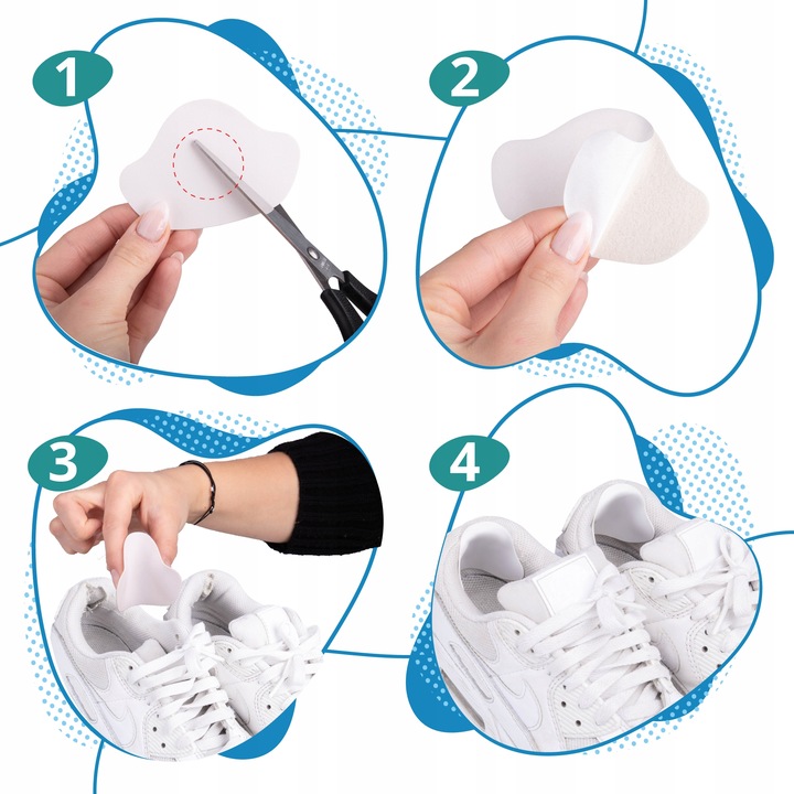 Łatki zapiętki naprawcze do butów 8 par czarne białe SULPO dwa rozmiary