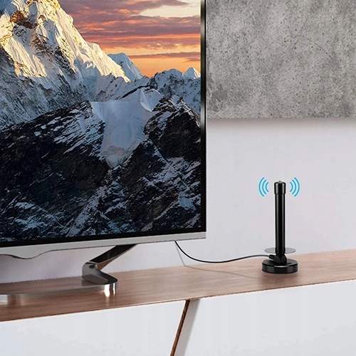 Antena DVB-T2 do Telewizji naziemnej Aktywna TV pokojowa 30 dB 4K LTE