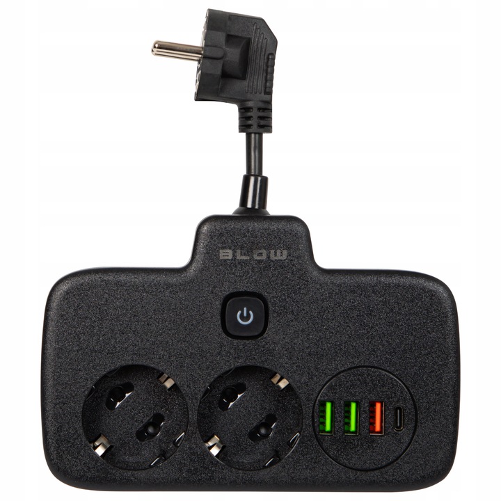 PRZEDŁUŻACZ ROZDZIELACZ ROZGAŁEŹNIK 2 GNIAZDA WŁĄCZNIK LISTWA 3x USB USB-C