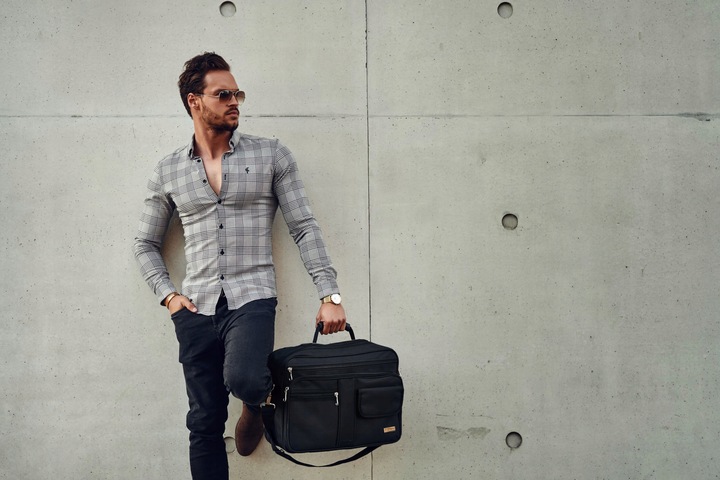 Torba męska na ramię DUŻA do pracy listonoszka mocna na laptopa