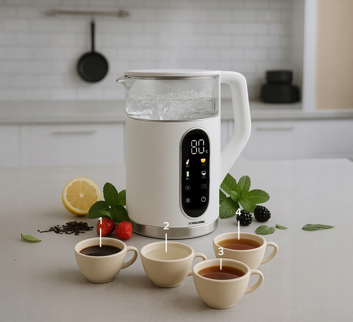 CZAJNIK ELEKTRYCZNY REGULACJA TEMPERATURY BIAŁY DIGITAL 40-100°C 1,7L