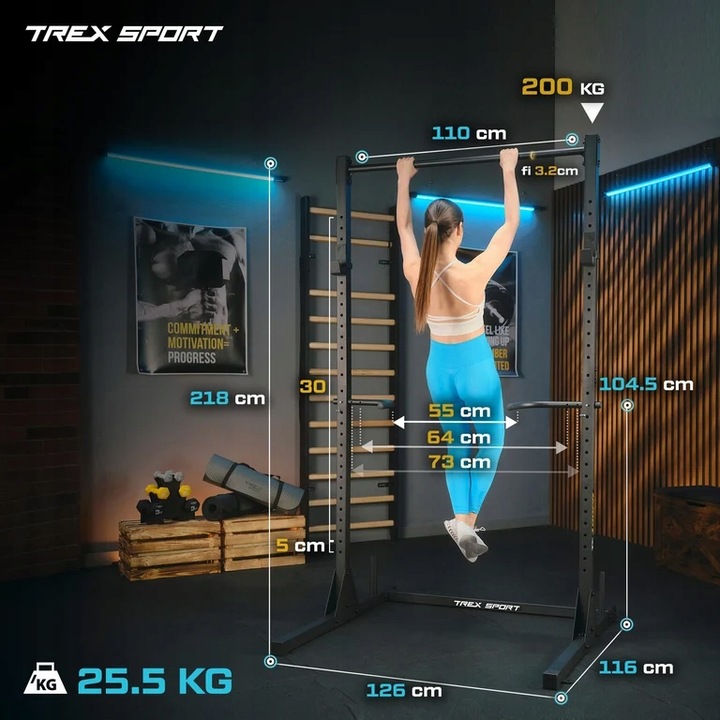 Drążek stacjonarny do podciągania poręcze do ćwiczeń dipów 300kg Trex