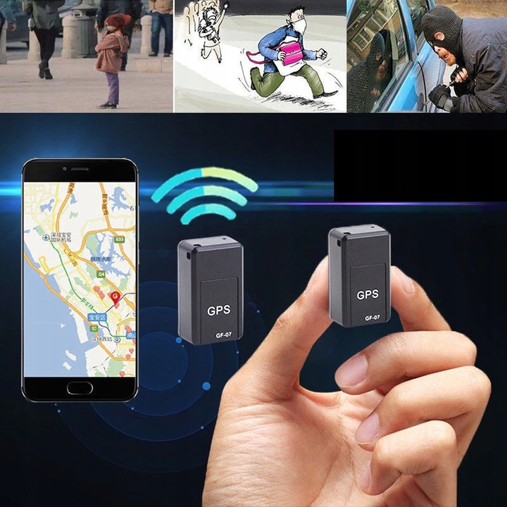 MINI LOKALIZATOR GPS GF-07 MAGNES PODSŁUCH 400mAh SERWER APP BEZ
