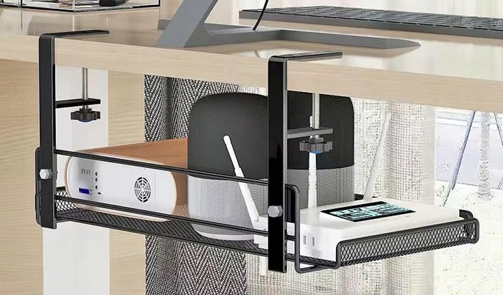 DUŻA PÓŁKA ORGANIZER WIESZAK NA PRZEWODY KABLE ROUTER BIURKO