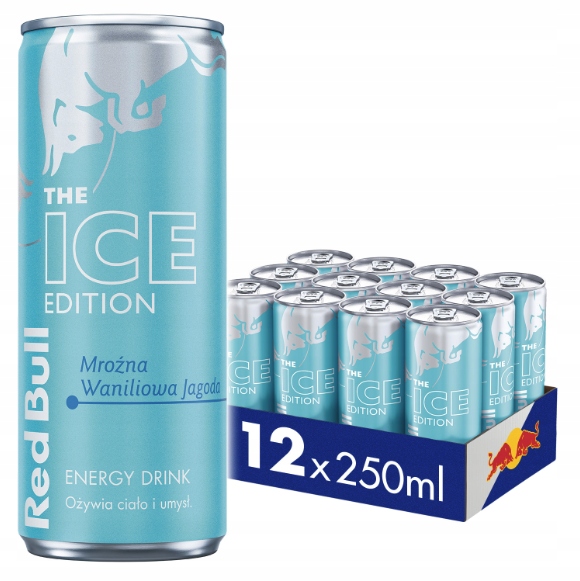 RED BULL Napój Energetyczny Ice Edition waniliowa jagoda 12x250 ml ZESTAW