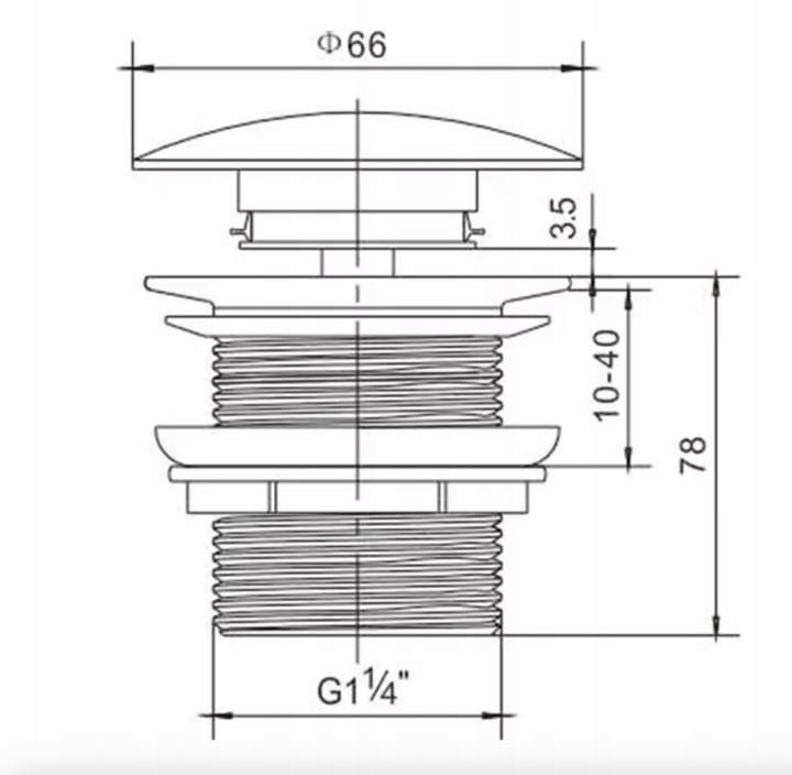 ZESTAW: SYFON UMYWALKOWY DO UMYWALKI + KOREK KLIK-KLAK BEZ PRZELEWU ZŁOTY