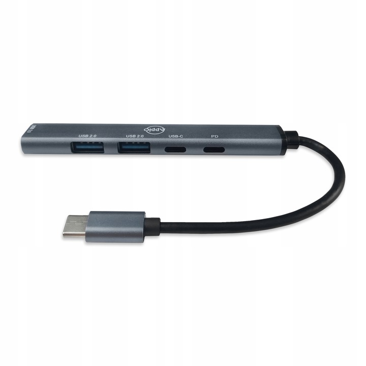 HUB USB-C Rozgałęźnik Rozdzielacz Portów Adapter SLIM 3x USB 2x USB-C PD