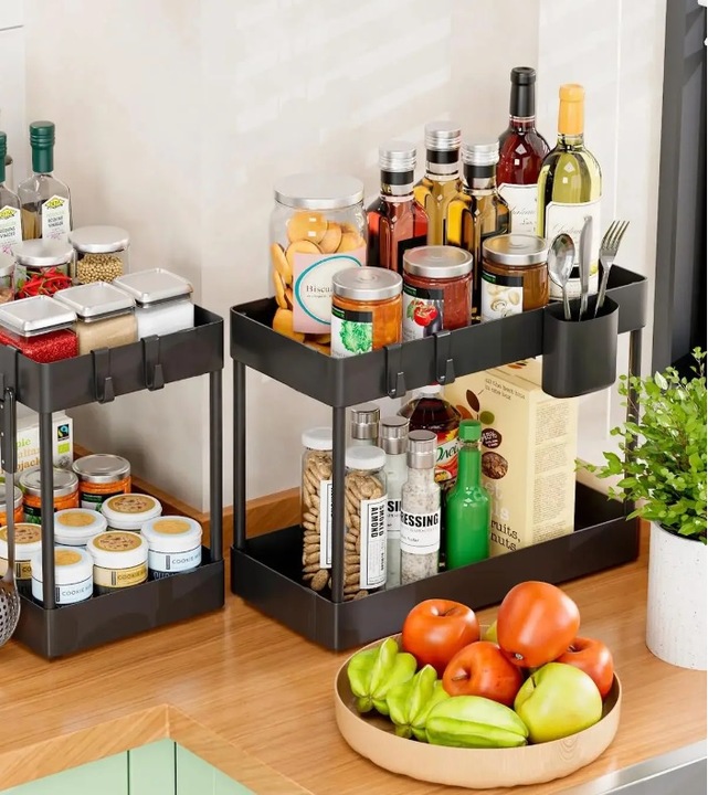 ORGANIZER POD ZLEW 2 POZIOMOWY WYSUWANA PÓŁKA REGAŁ STOJAK DO KUCHNI