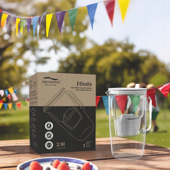 DZBANEK FILTRUJĄCY SZKLANY ETIUDA BIAŁY + 12 x WKŁADY PURE+ WYMIENNE