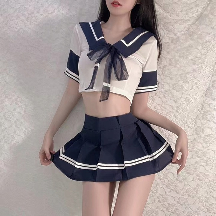 KOSTIUM STRÓJ PRZEBRANIE EROTYCZNE NIEGRZECZNA UCZENNICA ZESTAW