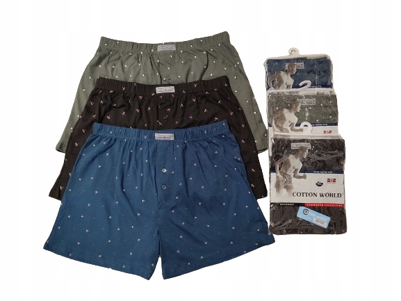 3-PAK BOKSERKI ~ M ~ 100% BAWEŁNA luźne szorty bawełniane SPODENKI