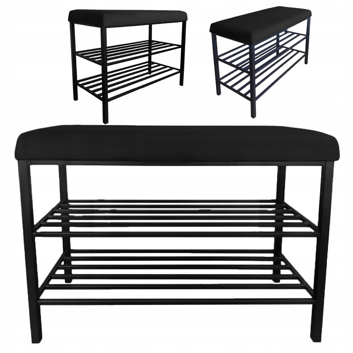 Szafka SMART na buty Regał Półka stelaż czarny MG19 z siedziskiem