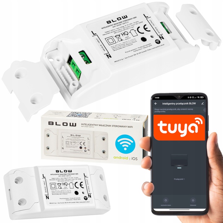 INTELIGENTNY PRZEKAŹNIK PRZEŁĄCZNIK WŁĄCZNIK WiFi SMART TUYA ANDROID