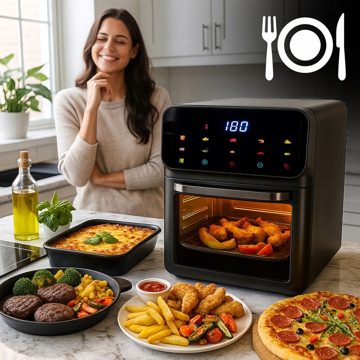 FRYTKOWNICA BEZTŁUSZCZOWA AIR FRYER 8,5L PIEKARNIK 1350W 10 TRYBÓW