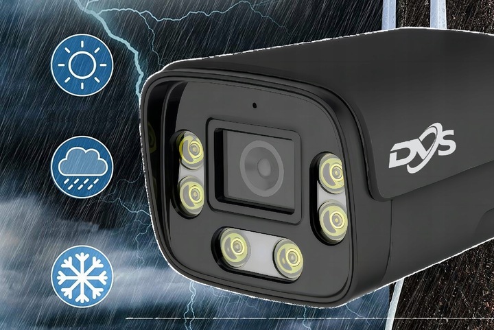 BEZPRZEWODOWA KAMERA ZEWNĘTRZNA WIFI IP 4Mpx CZARNA TUBA APLIKACJA TUYA DVS